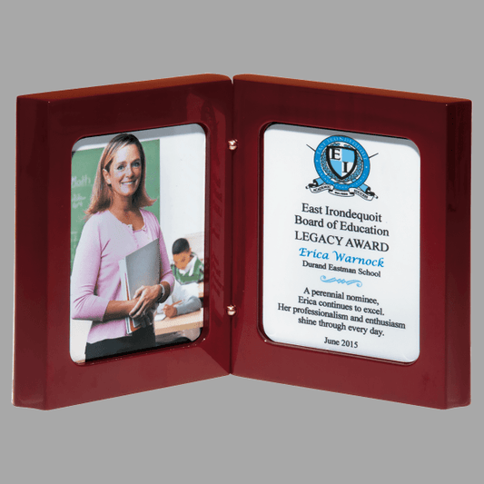 5.375" x 4.25" Rosewood Book Award w/ Two Full Plaque – item P4877