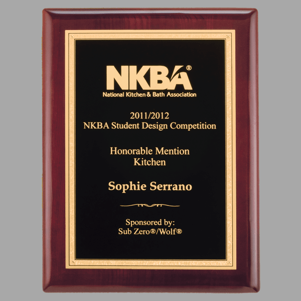 9" x 12" Rosewood Piano Plaque w/ Textured Black/Gold – item P5009