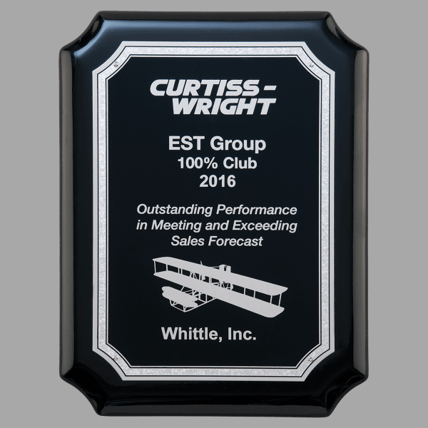 8" x 10.5" Black Plaque w/ Silver Florentine Aluminum – item P5089