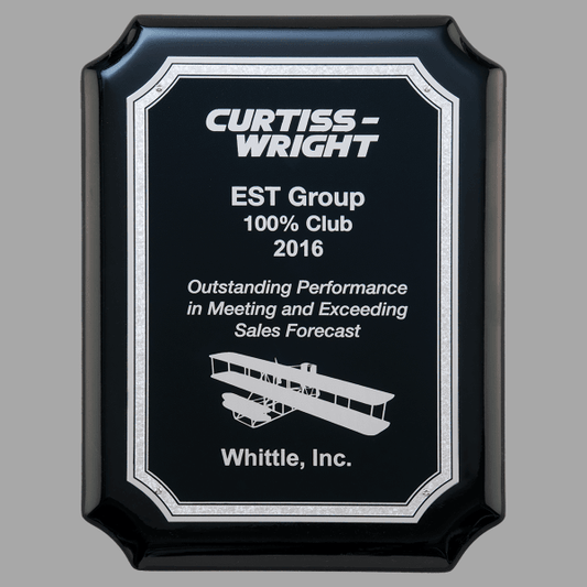 9" X 12" Black Plaque w/ Silver Florentine Aluminum – item P5090