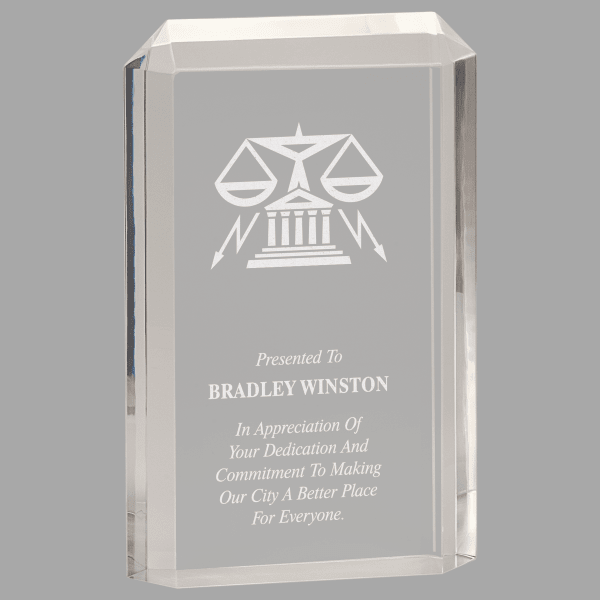 4.75" X 7.5 Premier Acrylic Award – item PAC13