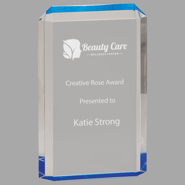 4.75" X 7.5 Premier Acrylic Award – item PAC13BU image 2