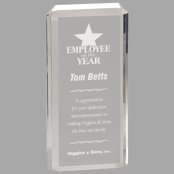 4.75" X 9.5 Premier Acrylic Award – item PAC15