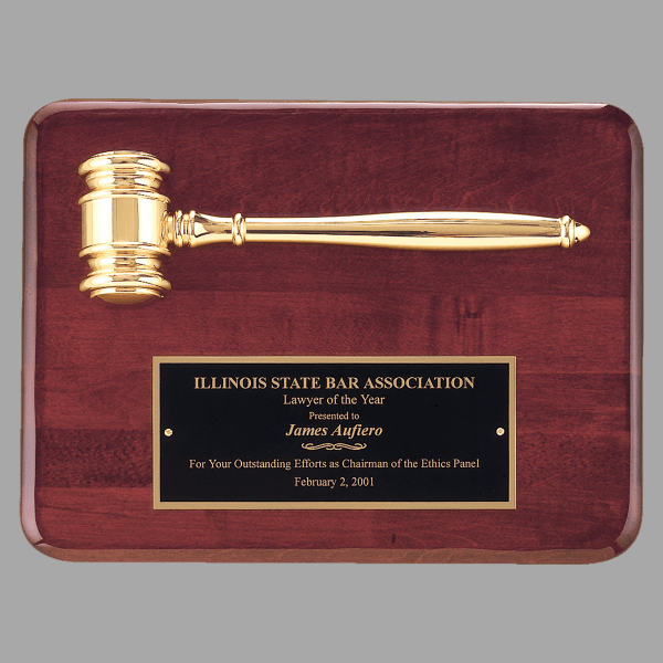 9" x 12" Rosewood Piano Plaque w/ Gold Electroplated – item PG3751