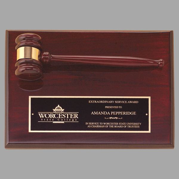 9" x 12" Rosewood Piano Gavel Plaque – item PG4470