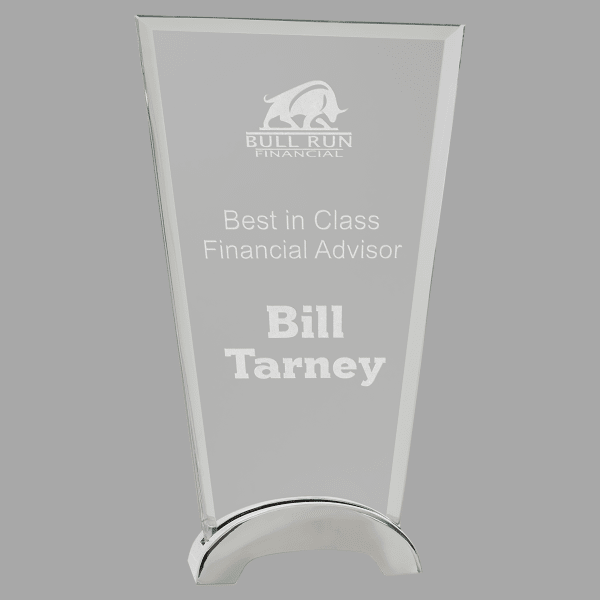 9.25" Fan Platinum Glass Award – item PLG03