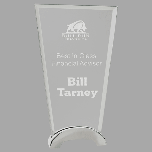 9.25" Fan Platinum Glass Award – item PLG03