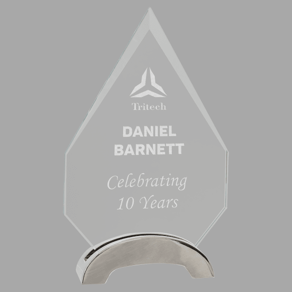 7.5" Diamond Platinum Glass Award – item PLG11