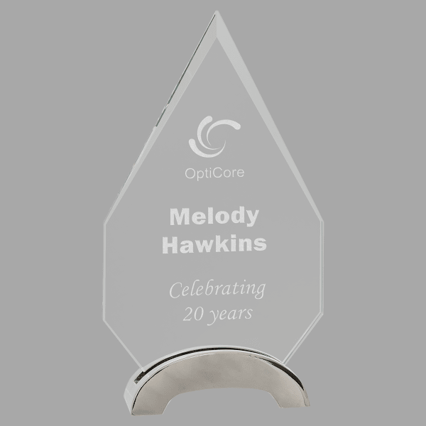 8.5" Diamond Platinum Glass Award – item PLG12