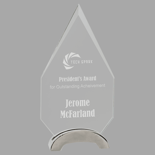 9.25" Diamond Platinum Glass Award – item PLG13
