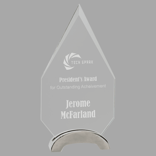 9.25" Diamond Platinum Glass Award – item PLG13