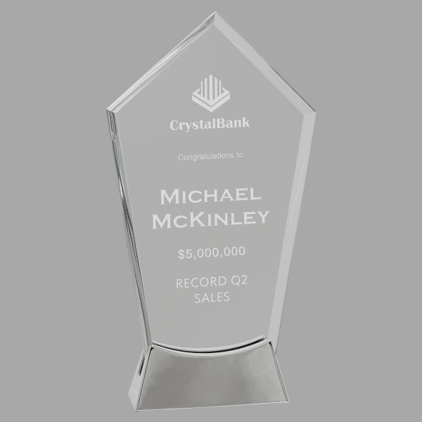 9.25" Peak Platinum Glass Award – item PLG18