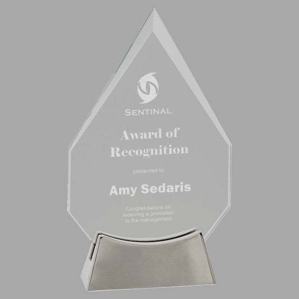 7.75" Diamond Platinum Glass Award – item PLG21