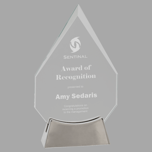 7.75" Diamond Platinum Glass Award – item PLG21