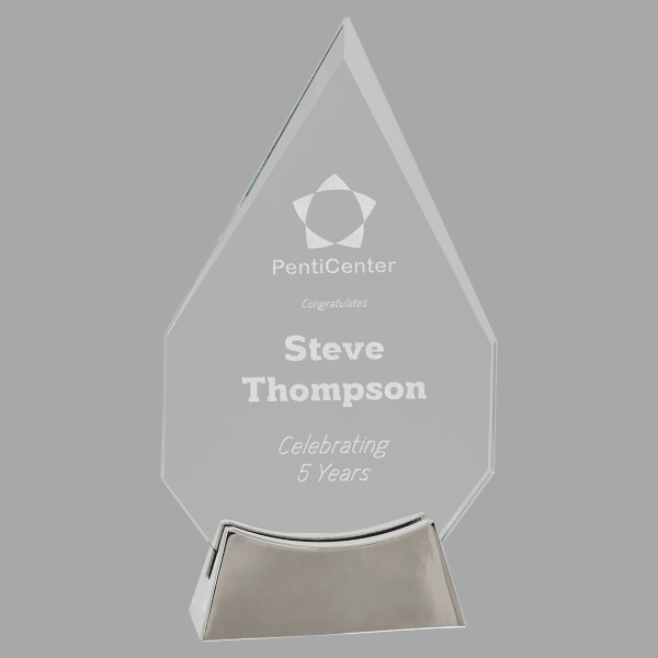 8.5" Diamond Platinum Glass Award – item PLG22