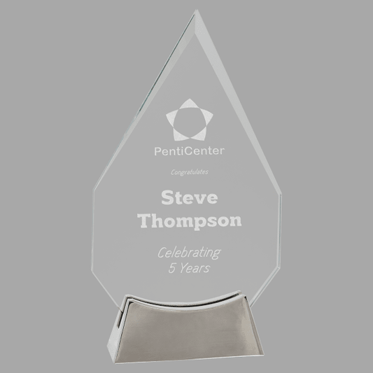 8.5" Diamond Platinum Glass Award – item PLG22