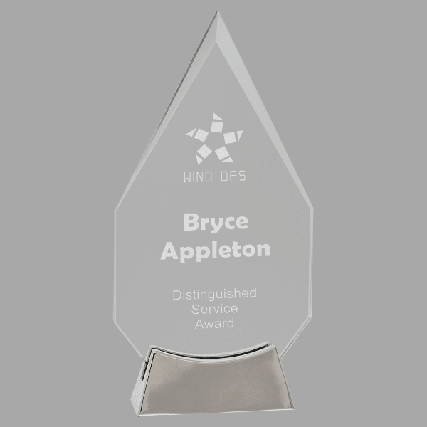 9.25" Diamond Platinum Glass Award – item PLG23