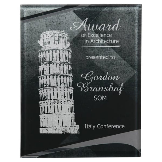7.75" X 9.75 Black/Silver Ape X Plaque Acrylic – item PLX834B-BK