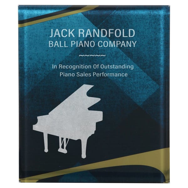 8.75" X 11.75 Blue/Gold Ape X Pl Acrylic Award – item PLX834C-BL