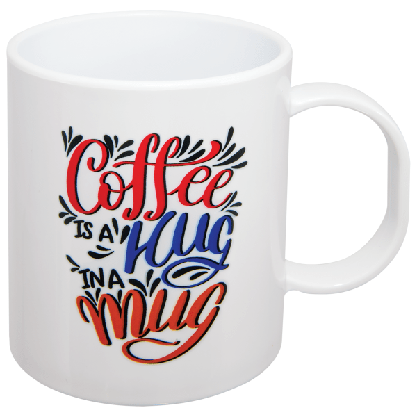11 oz. Gloss White Sublimatable Plastic Poly Mug – item PM11W