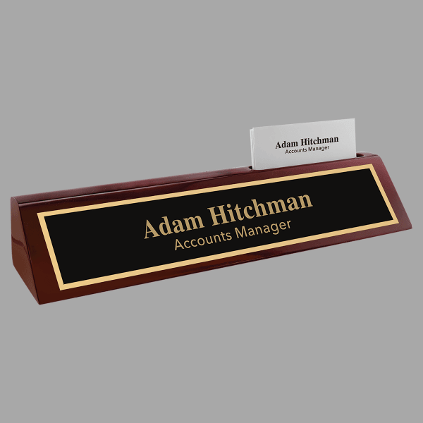 Rosewood Piano Finish Desk Wedge with Card Holder (NP10 – item PNA410