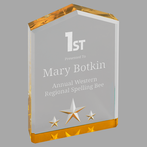 3.5" X 5 Star Point Acrylic Award – item PNT1G image 2