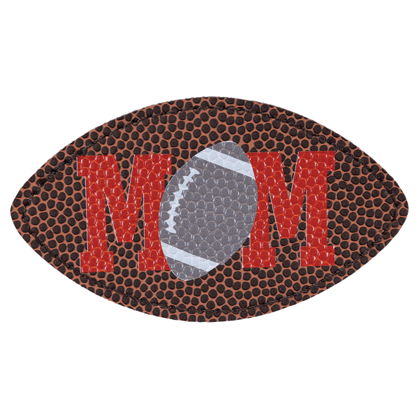3.5" x 2" Football Oval Leatherette Patch with Adhesive – item PTH010 image 3
