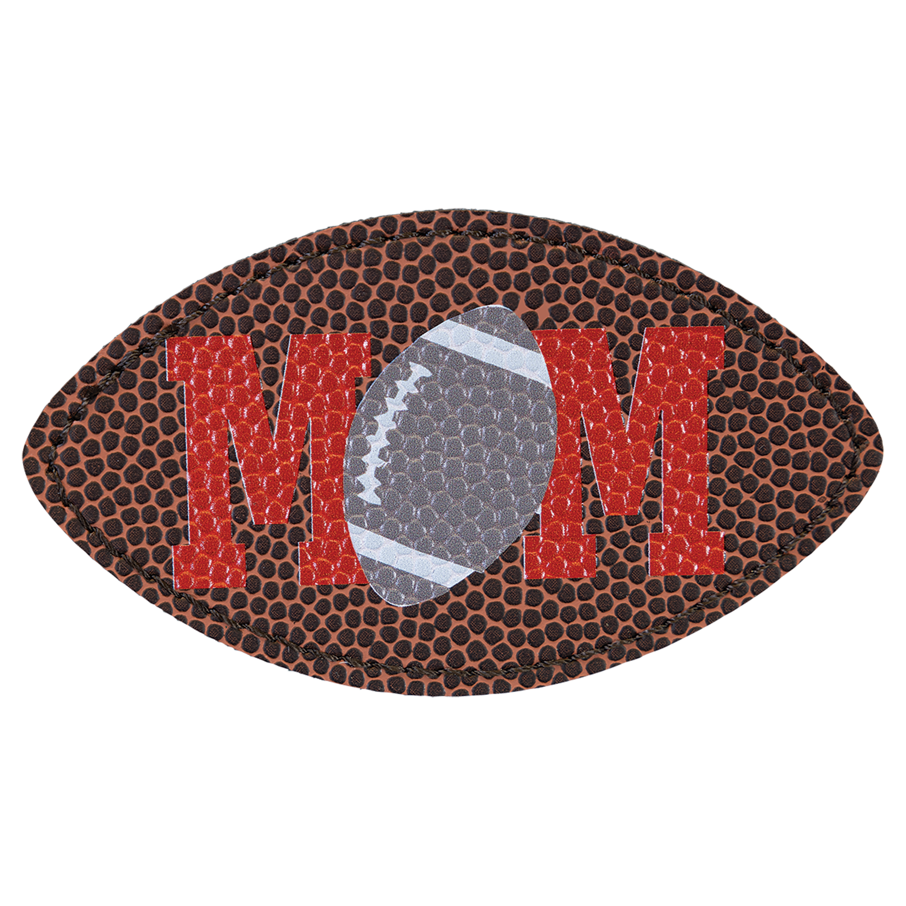 3.5" x 2" Football Oval Leatherette Patch with Adhesive – item PTH010