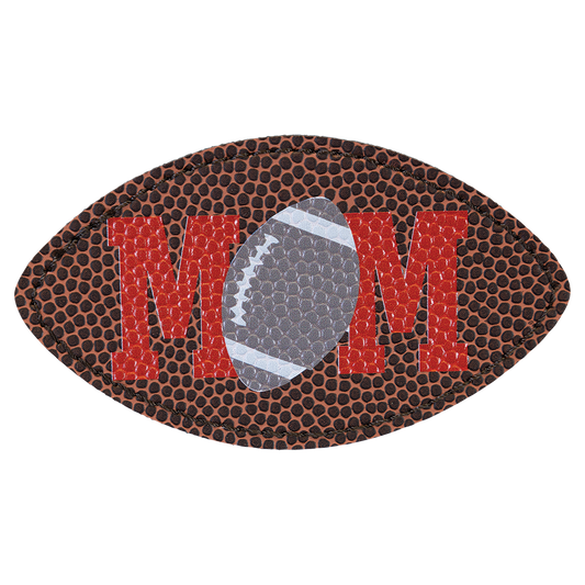 3.5" x 2" Football Oval Leatherette Patch with Adhesive – item PTH010