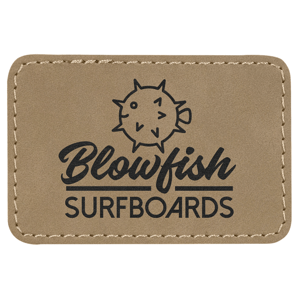 3" x 2" Light Brown Rectangle Patch with Adhesive – item PTH101 image 4