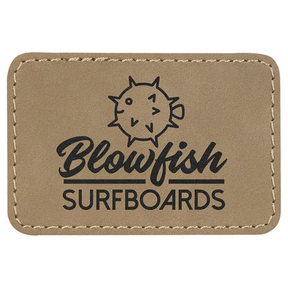 3" x 2" Light Brown Rectangle Patch with Adhesive – item PTH101 image 2