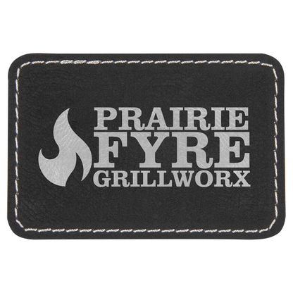 3" x 2" Black/Silver Rectangle Patch with Adhesive – item PTH103 image 4