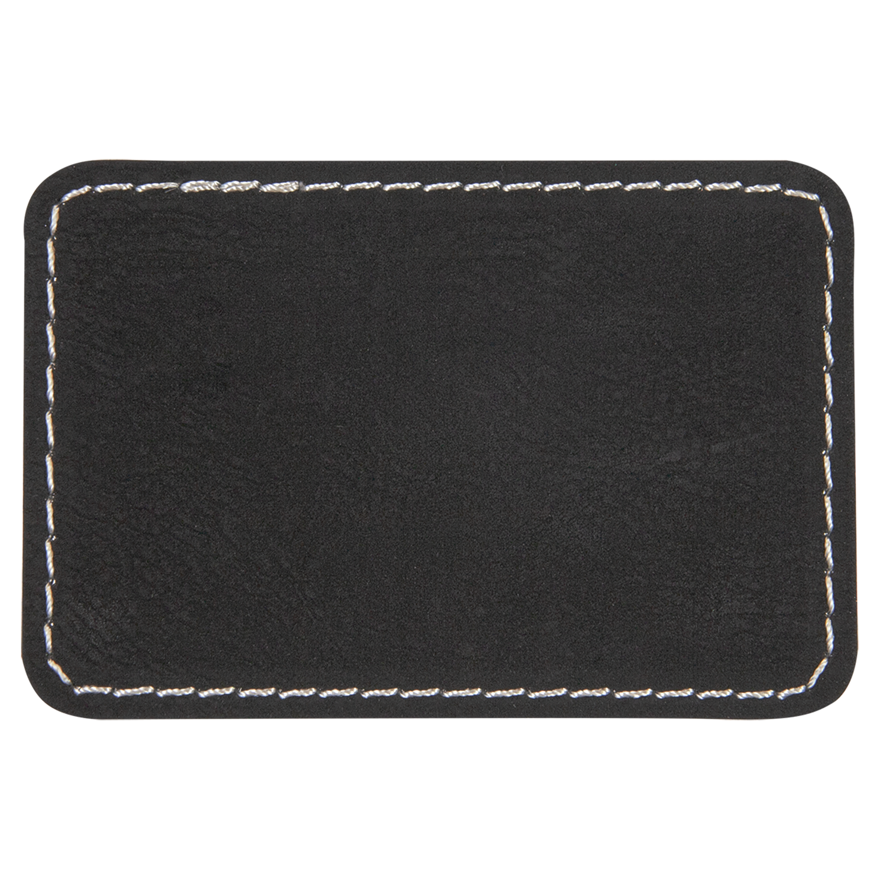 3" x 2" Black/Silver Rectangle Patch with Adhesive – item PTH103 image 3