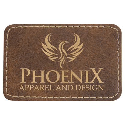3" x 2" Rustic/Gold Rectangle Patch with Adhesive – item PTH110 image 2