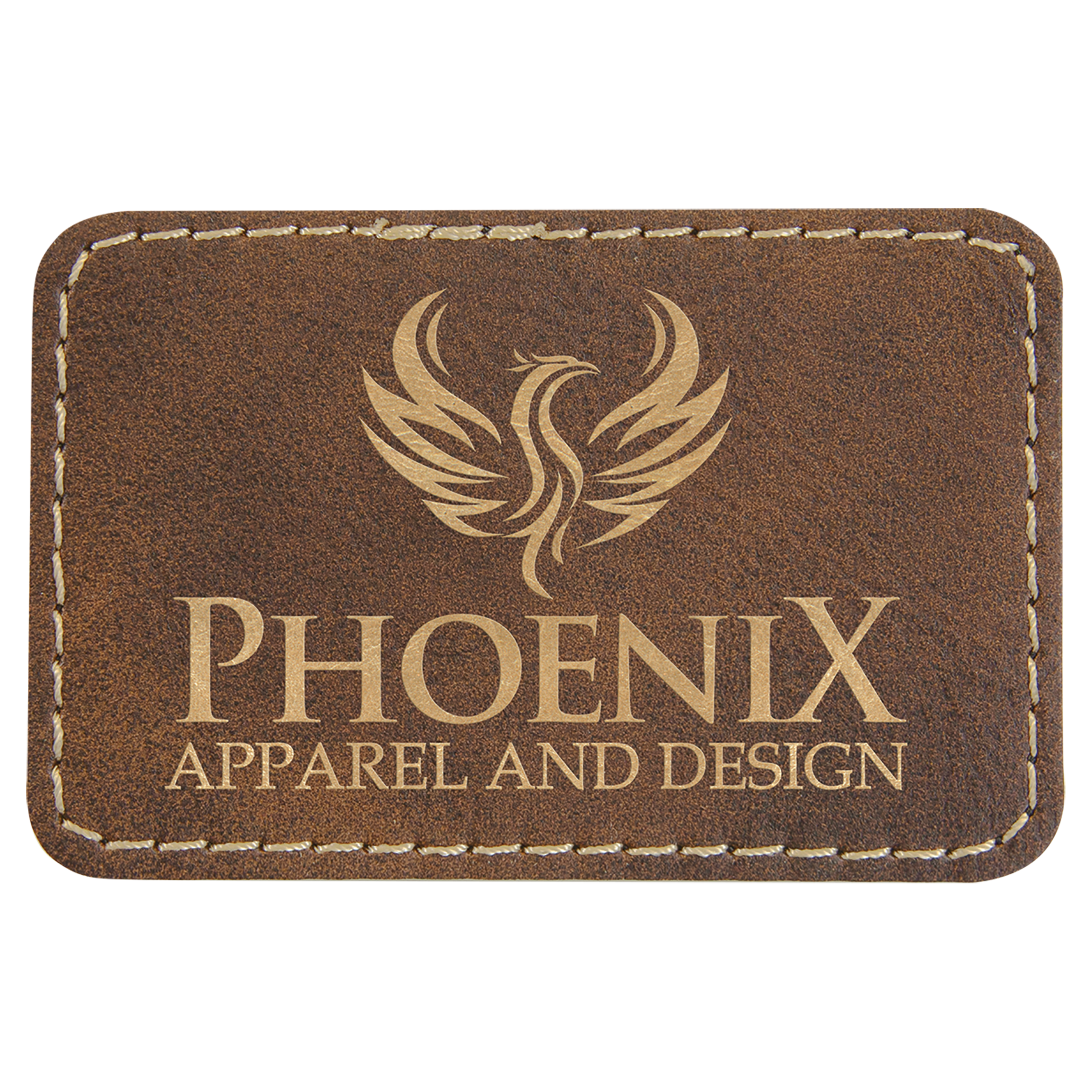 3" x 2" Rustic/Gold Rectangle Patch with Adhesive – item PTH110