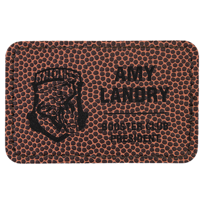 3" x 2" Football Rectangle Leatherette Patch with Adhesive – item PTH115