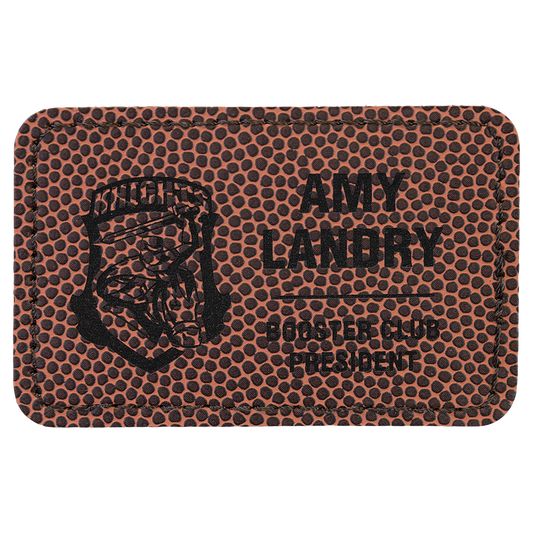3" x 2" Football Rectangle Leatherette Patch with Adhesive – item PTH115