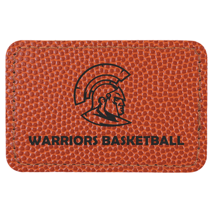 3" x 2" Basketball Rectangle Leatherette Patch with Adhesive – item PTH116 image 3