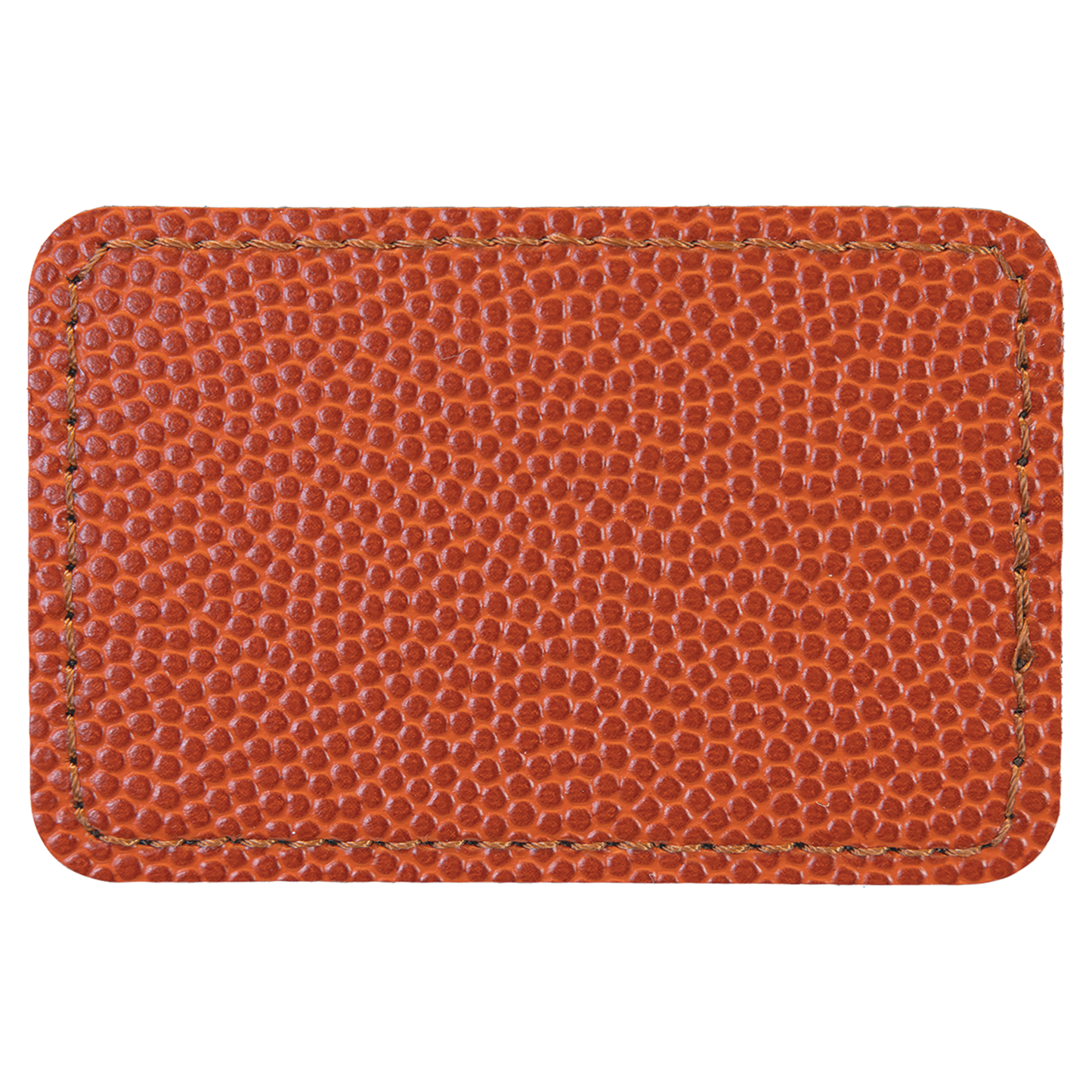 3" x 2" Basketball Rectangle Leatherette Patch with Adhesive – item PTH116 image 2
