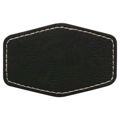 3" x 2" /Gold Hex Leatherette Patch with Adhesive – item PTH136 image 2