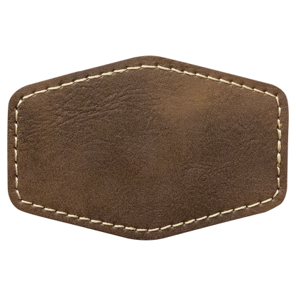 3" x 2" /Gold Hex Leatherette Patch with Adhesive – item PTH140 image 2
