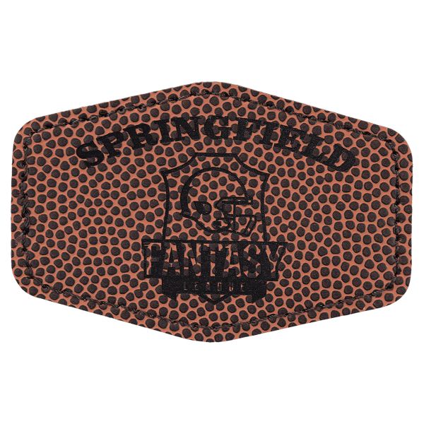 3" x 2" Football Hex Leatherette Patch with Adhesive – item PTH145 image 3