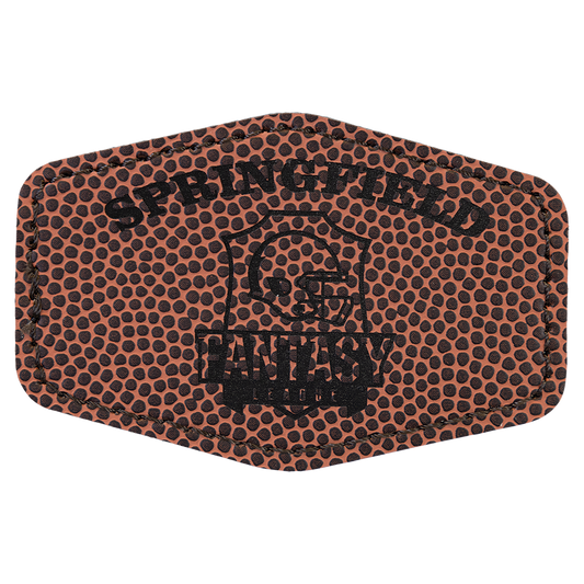 3" x 2" Football Hex Leatherette Patch with Adhesive – item PTH145