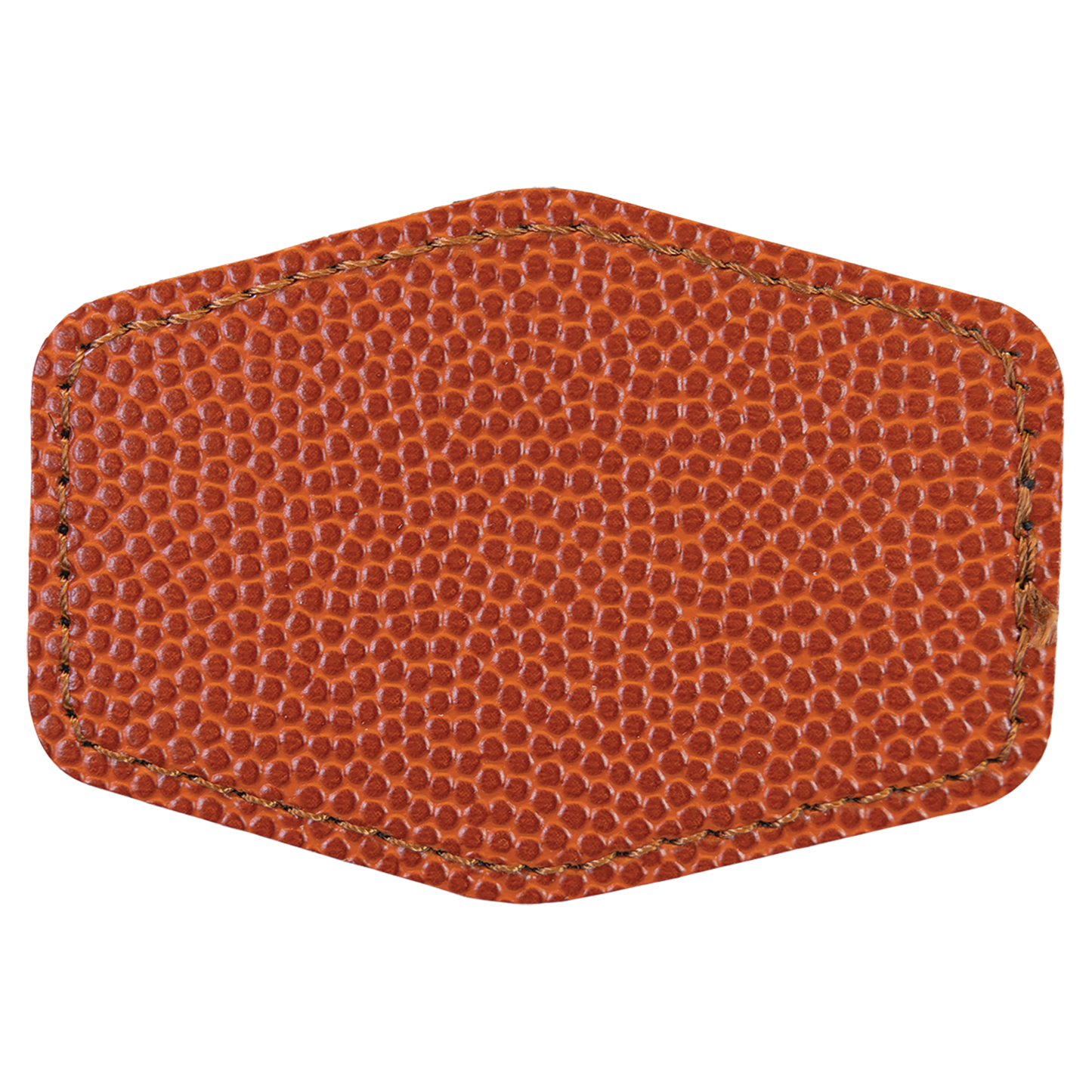 3" x 2" Basketball Hex Leatherette Patch with Adhesive – item PTH146 image 2
