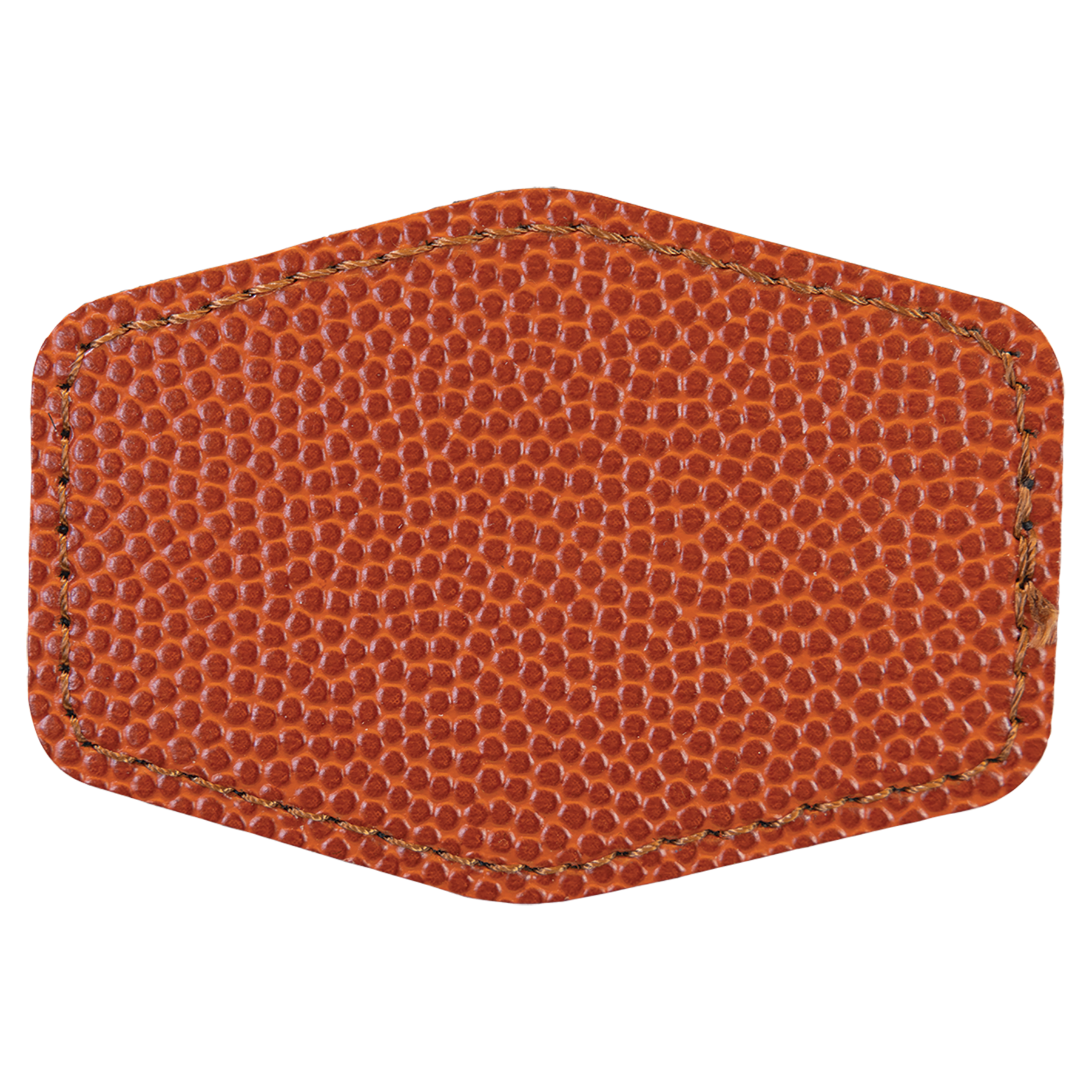 3" x 2" Basketball Hex Leatherette Patch with Adhesive – item PTH146 image 2