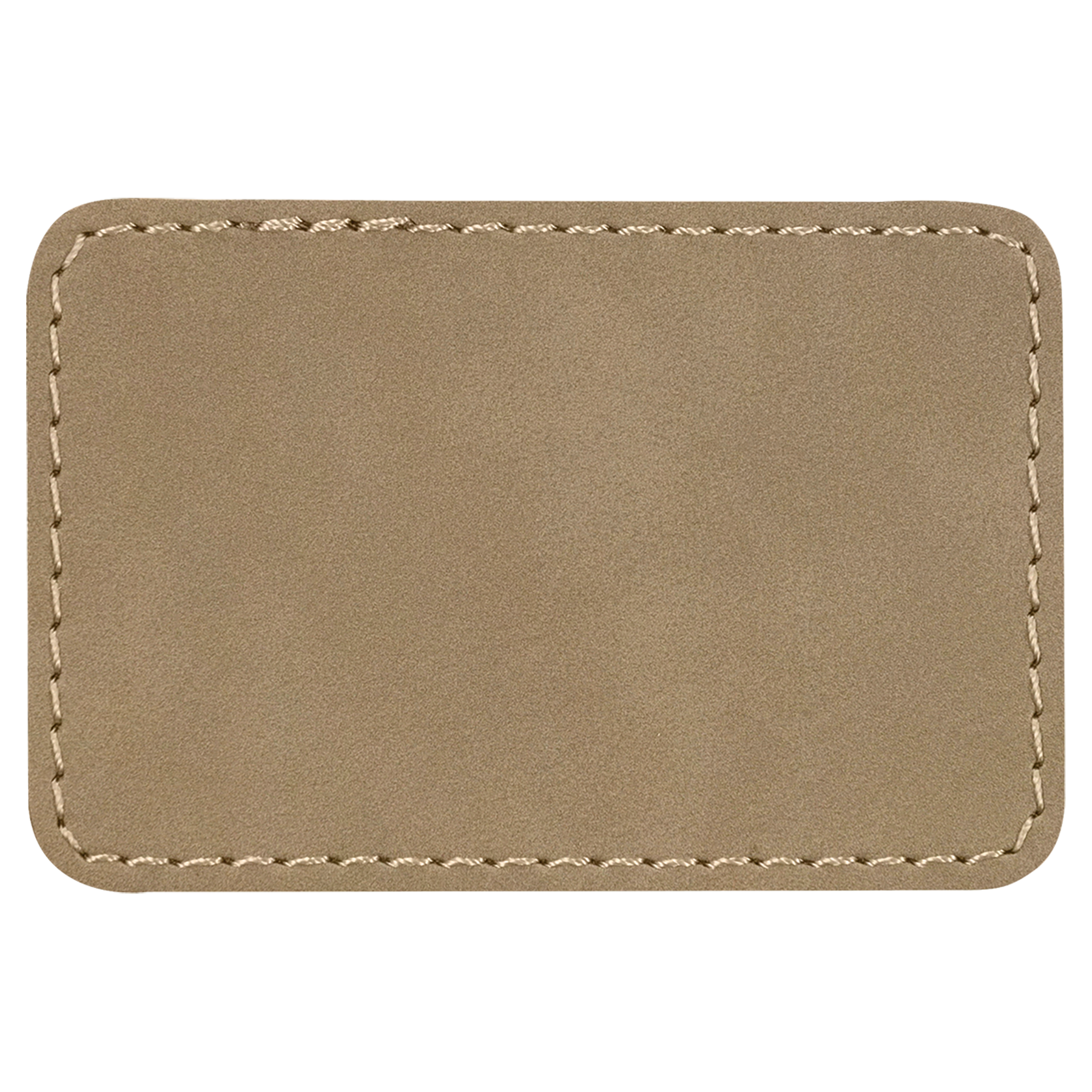 3" x 2" Light Brown Rectangle Leatherette Patch with Pro – item PTH171 image 2