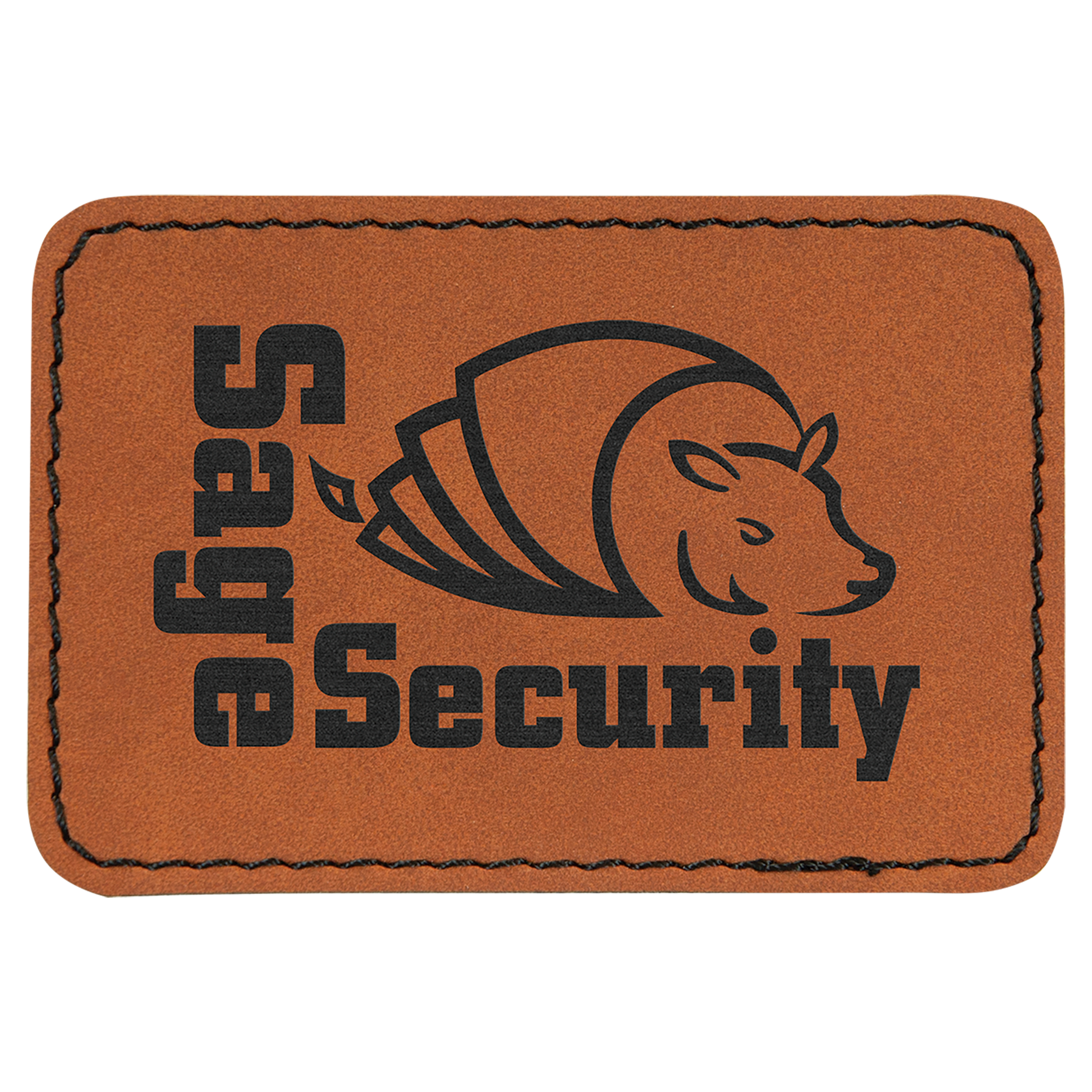 3" x 2" Rectangle Leatherette Patch with Kota Pro – item PTH172