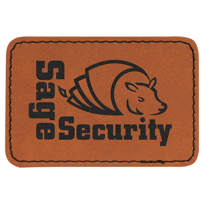 3" x 2" Rectangle Leatherette Patch with Kota Pro – item PTH172