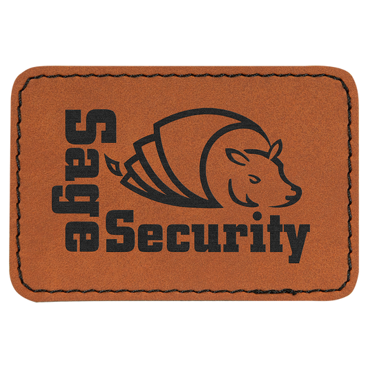 3" x 2" Rectangle Leatherette Patch with Kota Pro – item PTH172