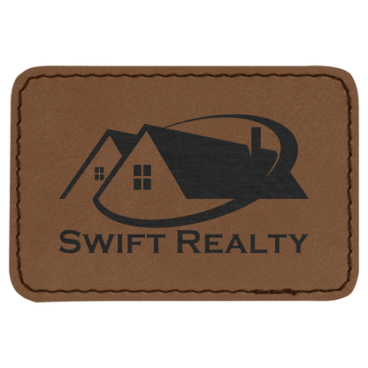 3" x 2" Rectangle Leatherette Patch with Kota Pro – item PTH175 image 3